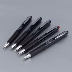 Pentel Glidewrite Executive Ballpoint Pen  (1.0mm) Medium Line  Black Metal Barrel  Black Ink  Box of 12 (BX970A-A)
