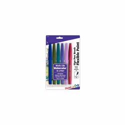 Pentel Arts Sign Pen Brush Tip, assorted 3 Pastel Colors, 6-Pk (SES15C2BP6M)