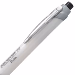 Pentel Glidewrite Signature Ballpoint Pen  (1.0mm) Medium  White Barre