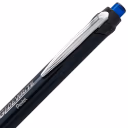 Pentel Glidewrite Signature Ballpoint Pen  (1.0mm) Medium  Black Barrel  Blue Ink  Pack of 3 (BX930ABP3C)