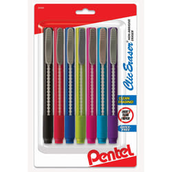 Pentel Clic Eraser  Retractable Pen Style Grip Eraser  Pack Of 7 Assorted Colors Click Erasers  Big Eraser For Drawing  Art  Drafting & Sketching For