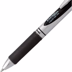 Pentel Energel 0.7 MM RTX Retractable Deluxe Liquid Gel Pen  Bulk Pack Of 10 Black Ink Metal   Medium Line  Metal Tip Premium Pens Great for