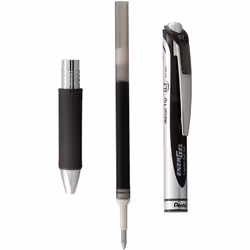 Pentel EnerGel Liquid Gel Ink Pens 0.7 mm - Pack of 5 Black Deluxe RTX Pens with 3 Refills