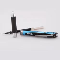 Pentel Energel 0.5 mm Needle Tip Pens - Energel RTX Retractable Liquid Gel Pen Set - Pack of 5 Black Pens with 3 Refills