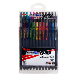 EnerGel Kuro Liquid Gel Pen  (0.7mm) Medium line  Assorted Ink  24-pk