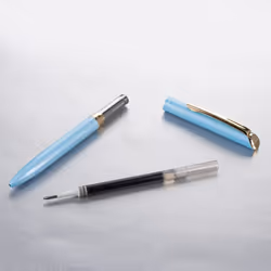 Pentel EnerGel Style Gel Pen with Gift Box  Pastel Blue Barrel  Black Ink  (0.7mm) Medium Line