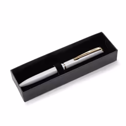 Pentel EnerGel Style Gel Pen with Gift Box  Pastel White Barrel  Black Ink  (0.7mm) Medium Line