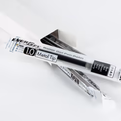Pentel Refill Ink - for EnerGel Gel Pen  1.0mm Metal Tip  Bold  Black Ink  Pack of 6 Refills (LR10-6A)