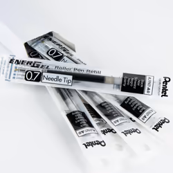 Pentel Refill Ink - for EnerGel Gel Pen  0.7mm Needle Tip  Fine  Black Ink  Pack of 6 Refills (LRN7-6A)
