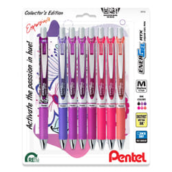 Pentel EnerGel RTX Retractable Liquid Gel Pen, Passion Expressions Pack, (0.7mm) Medium Line, Assorted Ink, 8-Pk