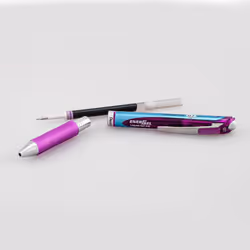 Pentel Energel 0.7 mm Needle Tip Pens - Rtx Deluxe Retractable Liquid Gel Ink Pens - Assorted Ink Colors - Black  Blue  Red  & Violet - Pack of 4