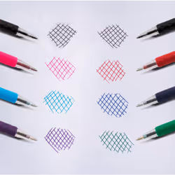 Pentel RSVP Original Ballpoint Pen  (1.0mm) Medium Line  Assorted Ink Colors  Clear Barrel  8 Pack with Bonus Black Ink Pen