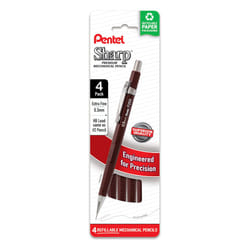Pentel Sharp Mechanical Pencil  (0.3mm)  Extra Fine Line  Brown Barrel  Pack of 4 (P203PF4E)
