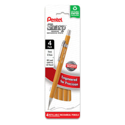 Pentel Sharp Mechanical Pencil  (0.9mm)  Bold Line  Yellow Barrel  Pack of 4 (P209PF4G)