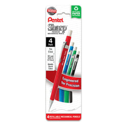Pentel Sharp Metallic Mechanical Pencil  (0.5mm)  Fine Line  Assorted Colored Barrels  Pack of 4 (P205MPF4M)