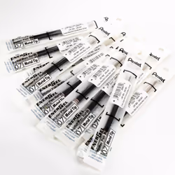 Pentel Refill Ink for EnerGel Liquid Gel Pen  (0.7mm)  Medium Line  Crimson Black Ink  Box of 12 Refills (LR7-BA)