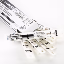 Pentel Refill Ink for EnerGel Liquid Gel Pen  (0.7mm)  Medium Line  Crimson Black Ink  Box of 12 Refills (LR7-BA)