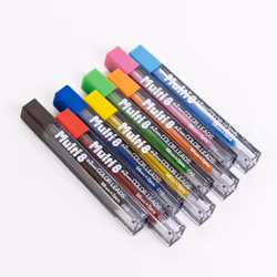 Pentel 8 Color Automatic Pencil Box Set  Assorted Accent Clip Colors  8 Color Lead Refills and Sharpener (PH158-ST)