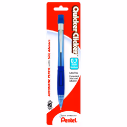 Pentel Quicker Clicker Automatic Pencil  0.7mm  Transparent Barrel  Assorted Barrel Colors  Color May Vary  1 Pack (PD347BP-K6)