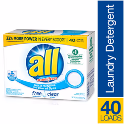 All Powder Laundry Detergent  Free Clear for Sensitive Skin  52 Ounces
