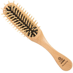 Kent KB Woodyhog Travel Size Detangling Brush Beech-wood Travel Brush  Firm Rounded Wooden Bristles  Natural Cushion Detangler Wooden Hair Brush for W