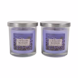 DII Home Traditions Single Wick Evenly Burning Highly Scented Jar Candle  Set of 2 (8 Oz Each) - Lavender Blossom