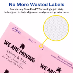 Avery 4331 Blue, Green, Orange, Pink, Yellow Self-adhesive printer label