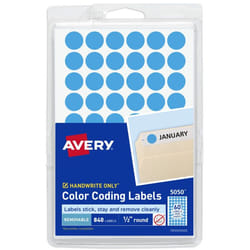 Avery 5050 self-adhesive label Circle Removable Light Blue 840 pc(s)