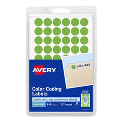 Avery 5052 self-adhesive label Circle Removable Green 840 pc(s)