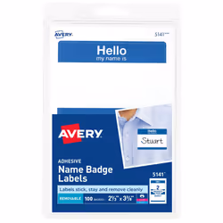 Avery 5141, Blue, White, Rectangle, Removable, Blue on white, Laser/Inkjet, 2 pc(s)