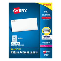 Avery 5167 Self-adhesive label White