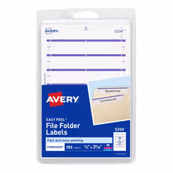 Avery 5204, Purple, White, Self-adhesive printer label, Laser/Inkjet, Permanent, Rectangle, 8.73 cm