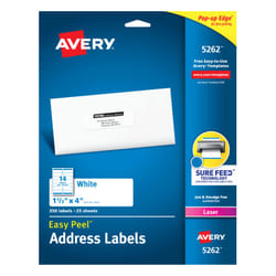 Avery 5262 Self-adhesive label White