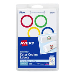 Avery 5407 self-adhesive label Circle Removable Assorted colours 400 pc(s)