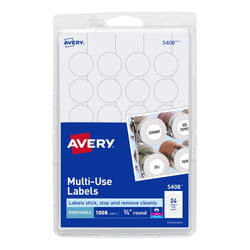 Avery 5408 self-adhesive label Circle Removable White 1008 pc(s)