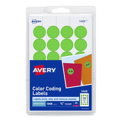 Avery 5468 self-adhesive label Round Removable Green 1008 pc(s)