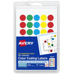 Avery 5473 self-adhesive label Circle Removable Assorted colours 1015 pc(s)