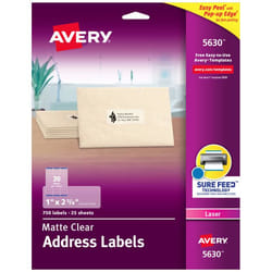 Avery 5630 Self-adhesive label Transparent