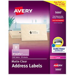 Avery 5660 Self-adhesive label Transparent