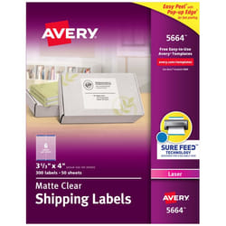 Avery 5664 Self-adhesive label Transparent