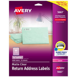Avery 5667 Self-adhesive label Transparent