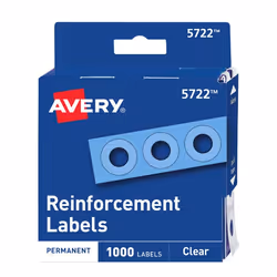 Avery 5722, Transparent, Circle, Permanent, Universal, 1000 pc(s), 1 sheets