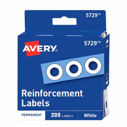 Avery 5729, White, Circle, Permanent, Universal, 200 pc(s), 1 sheets