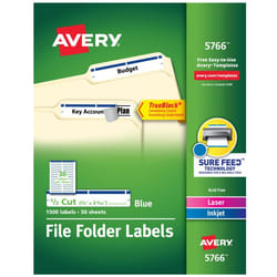 Avery 5766 Blue, White Self-adhesive printer label