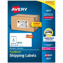 Avery 5817 addressing label Self-adhesive label White