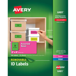 Avery 6481 Assorted colours Self-adhesive printer label
