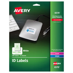 Avery 6570 self-adhesive label Rectangle Permanent White 480 pc(s)
