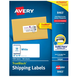 Avery 08463 addressing label Self-adhesive label White