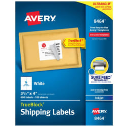 Avery 08464 addressing label Self-adhesive label White