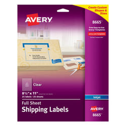 Avery 08665 addressing label Self-adhesive label Transparent